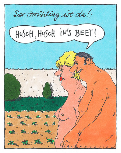 Cartoon: frühling (medium) by Andreas Prüstel tagged frühling,jahreszeiten,garten,beet,paar,frühlingsgefühle,frühling,jahreszeiten,garten,beet,paar,sex,frühlingsgefühle,liebe