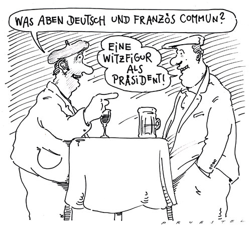 Cartoon: gemeinsamkeiten (medium) by Andreas Prüstel tagged wulff,sarkozy,präsidenten,deutschland,frankreich,frankreich,deutschland,präsidenten,sarkozy,wulff