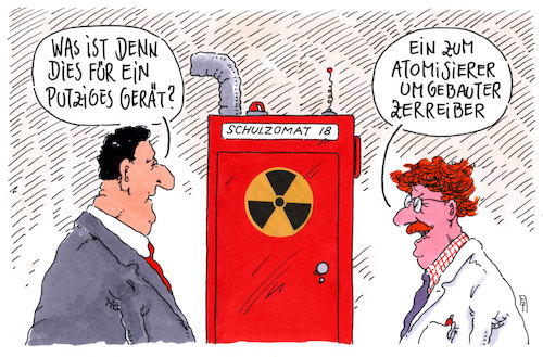 Cartoon: gerät (medium) by Andreas Prüstel tagged spd,martin,schulz,parteivorsitz,ministeramt,groko,cartoon,karikatur,andreas,pruestel,spd,martin,schulz,parteivorsitz,ministeramt,groko,cartoon,karikatur,andreas,pruestel