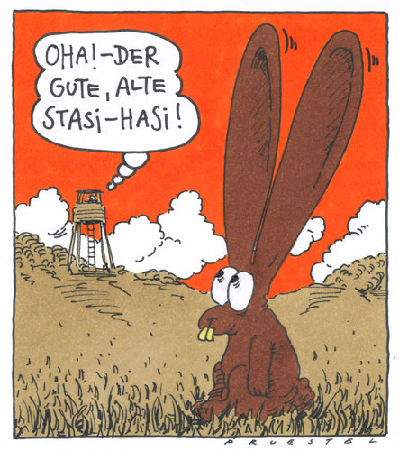 Cartoon: horch und guck (medium) by Andreas Prüstel tagged ddr,stasi,statssicherheit,überwachung,bespitzelung,hase,gagd,anstand,ddr,stasi,statssicherheit,überwachung,bespitzelung,hase,gagd,anstand