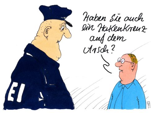 Cartoon: in hessen (medium) by Andreas Prüstel tagged polizei,hessen,rechtextremismus,cartoon,karikatur,andreas,pruestel,polizei,hessen,rechtextremismus,cartoon,karikatur,andreas,pruestel