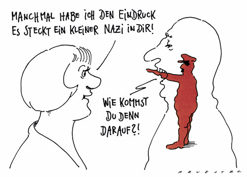Cartoon: kleiner nazi (medium) by Andreas Prüstel tagged neonazismus,neonazi,nazis