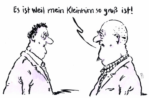 Cartoon: kleingroß (medium) by Andreas Prüstel tagged gehirn,kleinhirn,kopf,cartoon,karikatur,andreas,pruestel,gehirn,kleinhirn,kopf,cartoon,karikatur,andreas,pruestel