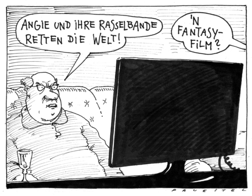 Cartoon: kopenhagen live (medium) by Andreas Prüstel tagged klimawandel,weltklimagipfel,angela,merkel,klimawandel,weltklimagipfel,angela merkel,klima,globale erwärmung,natur,umwelt,gipfel,kopenhagen,angela,merkel,globale,erwärmung