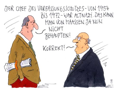 Cartoon: korrekt (medium) by Andreas Prüstel tagged verfassungsschutzpräsident,maaßen,ehemaliger,hubert,schrübbers,altnazi,cartoon,karikatur,andreas,pruestel,verfassungsschutzpräsident,maaßen,ehemaliger,hubert,schrübbers,altnazi,cartoon,karikatur,andreas,pruestel