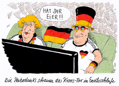 Cartoon: kroos-tor (medium) by Andreas Prüstel tagged fußballweltmeisterschaft,vorrunde,schweden,deutschland,freistoßtor,toni,kroos,cartoon,karikatur,andreas,pruestel,fußballweltmeisterschaft,vorrunde,schweden,deutschland,freistoßtor,toni,kroos,cartoon,karikatur,andreas,pruestel