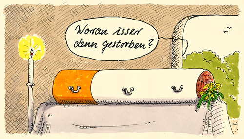 Cartoon: letzte lulle (medium) by Andreas Prüstel tagged raucher,rauchen,zigaretten,tod,krebs,lungenkrebs,todesursache,sarg,beerdigung,cartoon,karikatur,andreas,pruestel,raucher,rauchen,zigaretten,tod,krebs,lungenkrebs,todesursache,sarg,beerdigung,cartoon,karikatur,andreas,pruestel