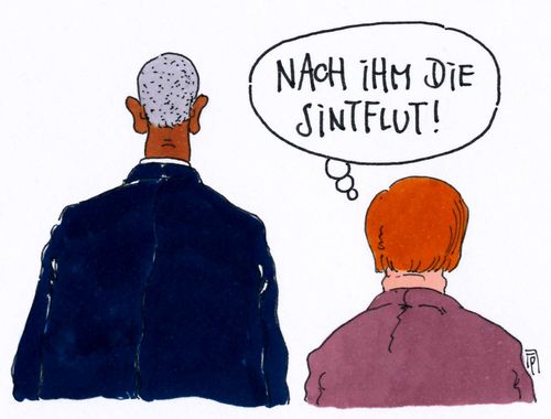 Cartoon: letzter besuch (medium) by Andreas Prüstel tagged usa,deutschland,staatsbesuch,obama,merkel,sintflut,cartoon,karikatur,andreas,pruestel,usa,deutschland,staatsbesuch,obama,merkel,sintflut,cartoon,karikatur,andreas,pruestel