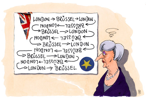 Cartoon: london-brüssel (medium) by Andreas Prüstel tagged brexit,theresa,may,london,brüssel,eu,cartoon,karikatur,andreas,pruestel,brexit,theresa,may,london,brüssel,eu,cartoon,karikatur,andreas,pruestel