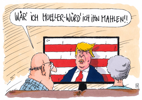 Cartoon: mahlen (medium) by Andreas Prüstel tagged trump,sonderermittler,mueller,abschlussbericht,mahlen,cartoon,karikatur,andreas,pruestel,trump,sonderermittler,mueller,abschlussbericht,mahlen,cartoon,karikatur,andreas,pruestel