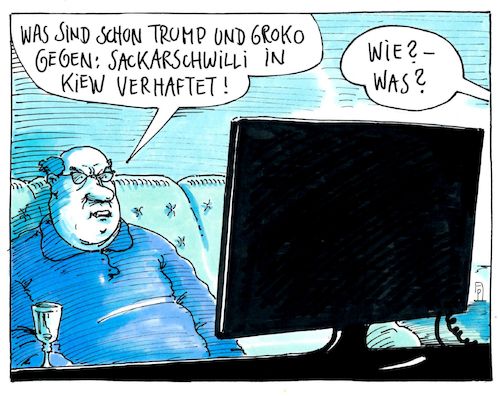 Cartoon: mal was anderes (medium) by Andreas Prüstel tagged medien,tv,nachrichten,trump,groko,expräsident,georgien,saakaschwili,verhaftung,kiew,ukraine,cartoon,karikatur,andreas,pruestel,medien,tv,nachrichten,trump,groko,expräsident,georgien,saakaschwili,verhaftung,kiew,ukraine,cartoon,karikatur,andreas,pruestel