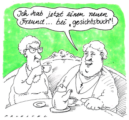 Cartoon: neuer freund (medium) by Andreas Prüstel tagged facebook,onlinefreunde,computer,freundschaft,facebook,onlinefreunde,computer,freundschaft
