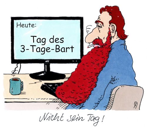 Cartoon: nicht sein tag (medium) by Andreas Prüstel tagged thementage,tag,dreitagebart,vollbart,stimmung,cartoon,karikatur,andreas,pruestel,thementage,tag,dreitagebart,vollbart,stimmung,cartoon,karikatur,andreas,pruestel