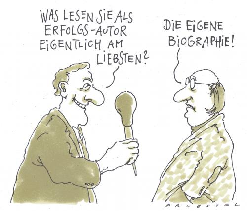 Cartoon: o.t. (medium) by Andreas Prüstel tagged literatur,interview,biographie,literatur,interview,biographie,buch,bücher,lesen,erfolg,autor,autoren,frankfurter buchmesse,frankfurter,buchmesse