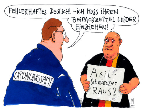 Cartoon: pack-probleme (medium) by Andreas Prüstel tagged flüchtlinge,flüchtlingsunterkünfte,asyl,asylanten,proteste,krawalle,anschläge,rechtsradikale,neonazis,besorgte,bürger,ordnungsamt,rechtschreibung,deutsche,sprache,pack,beipackzettel,cartoon,karikatur,andreas,pruestel,flüchtlinge,flüchtlingsunterkünfte,asyl,asylanten,proteste,krawalle,anschläge,rechtsradikale,neonazis,besorgte,bürger,ordnungsamt,rechtschreibung,deutsche,sprache,pack,beipackzettel,cartoon,karikatur,andreas,pruestel