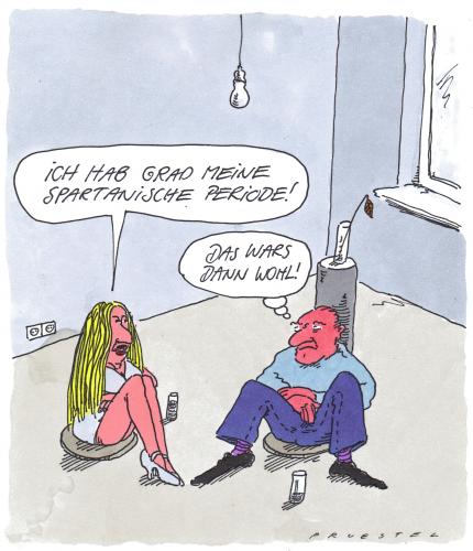 Cartoon: periode (medium) by Andreas Prüstel tagged missverständnis,spartanisch