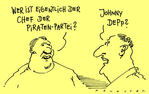 Cartoon: piraten-partei (medium) by Andreas Prüstel tagged piratenpartei,parteichef,berlinwahl,johnnydepp,piratenpartei,parteichef,wahlen,berlin