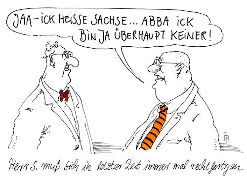 Cartoon: rechtfertigung (medium) by Andreas Prüstel tagged sachsen,sachse,rechtsradikale,ausländerfeindlichkeit,cartoon,karikatur,andreas,pruestel,sachsen,sachse,rechtsradikale,ausländerfeindlichkeit,cartoon,karikatur,andreas,pruestel