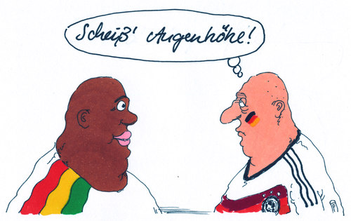 Cartoon: remis (medium) by Andreas Prüstel tagged fußballweltmeisterschaft,brasilien,vorrunde,ghana,deutschland,remis,unentschieden,augenhöhe,cartoon,karikatur,andreas,pruestel,fußballweltmeisterschaft,brasilien,vorrunde,ghana,deutschland,remis,unentschieden,augenhöhe,cartoon,karikatur,andreas,pruestel