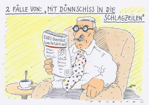 Cartoon: sarrazin und co (medium) by Andreas Prüstel tagged schlagzeilen,sarrazin,durchfall,darmkeime,ehecinfektion,ehec,infektion,darmkeime,durchfall,sarrazin,schlagzeilen