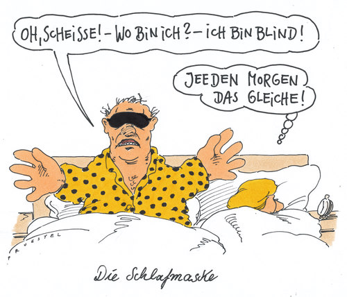 Cartoon: schlafmaske (medium) by Andreas Prüstel tagged schlaf,schlafmaske,ehebett,schlafzimmer,verwirrung,schlaf,schlafmaske,ehebett,schlafzimmer,verwirrung,liebe