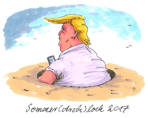 Cartoon: sommerloch (medium) by Andreas Prüstel tagged sommer,sommerlöoch,trump,twitter,cartoon,karikatur,andreas,pruestel,sommer,sommerlöoch,trump,twitter,cartoon,karikatur,andreas,pruestel
