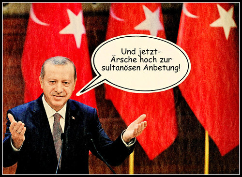 Cartoon: sultan (medium) by Andreas Prüstel tagged erdogan,türkei,anbetung,diktator,cartoon,collage,andreas,pruestel