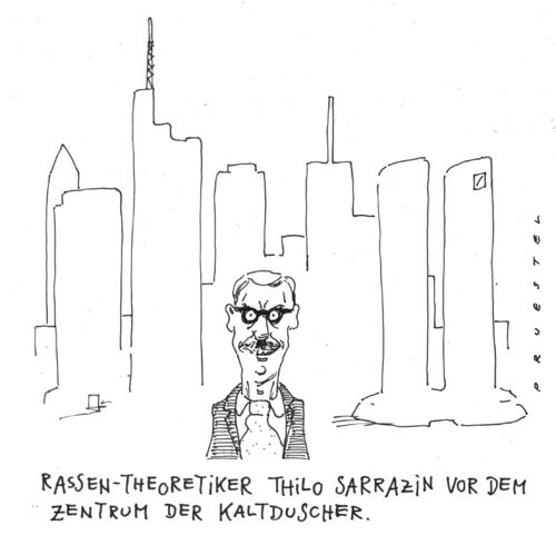 Cartoon: t.s. (medium) by Andreas Prüstel tagged sarrazin,hartz4debatte,sarrazin,hartz,debatte,arbeit,job