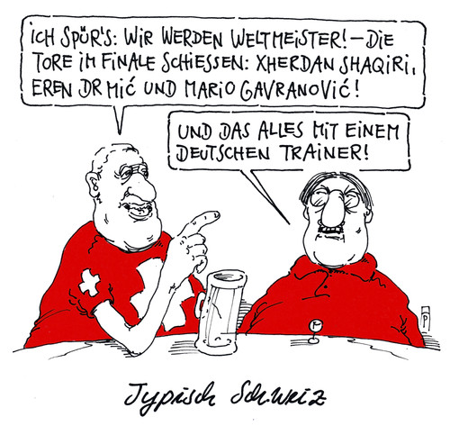 Cartoon: typisch schweiz (medium) by Andreas Prüstel tagged schweiz,fußball,fußballnationalmannschaft,fußballweltmeisterschaft,brasilien,fußballweltmeister,finale,endspiel,torschützen,trainer,ottmar,hitzfeld,shaqiri,drmic,gavranovic,cartoon,karikatur,andreas,pruestel,schweiz,fußball,fußballnationalmannschaft,fußballweltmeisterschaft,brasilien,fußballweltmeister,finale,endspiel,torschützen,trainer,ottmar,hitzfeld,shaqiri,drmic,gavranovic,cartoon,karikatur,andreas,pruestel