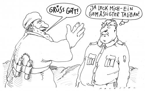 Cartoon: überraschung (medium) by Andreas Prüstel tagged afghanistan,taliban,cartoon,cartoons,taliban,überraschung,militär,krieg,gruß,grüßen,terrorismus,terrorist,11 september,afghanistan,ayatollah,al qaida,allah,attentat,bombenanschlag,dschihad,elfter september,fanatiker,fanatismus,hamas,heilige krieg,hisbollah,ideologie,irak,irakkrieg,islam,islamisierung,islamismus,islamist,israel,islamkritik,jihad,koran,märtyrer,meinungsfreiheit,muslim,nahost,nahostkonflikt,osama bin laden,palästina,radikalismus,religion,saddam hussein,terror,selbstmordattentat,terroranschlag,weltreligion,11,september,al,qaida,elfter,heilige,osama,bin,laden,saddam,hussein