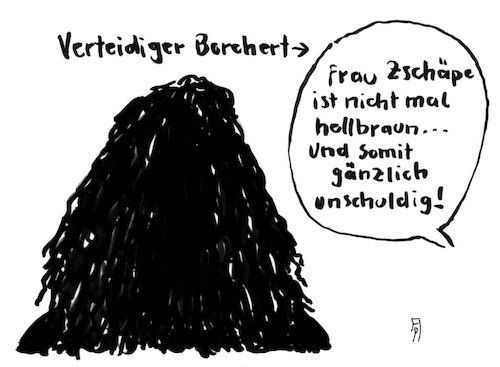 Cartoon: unschuldig (medium) by Andreas Prüstel tagged nsu,prozess,beate,zschäpe,verteidigung,cartoon,karikatur,andreas,pruestel,nsu,prozess,beate,zschäpe,verteidigung,cartoon,karikatur,andreas,pruestel