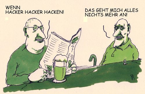Cartoon: verhackt (medium) by Andreas Prüstel tagged hacker,hacken,cartoon,karikatur,andreas,pruestel,hacker,hacken,cartoon,karikatur,andreas,pruestel