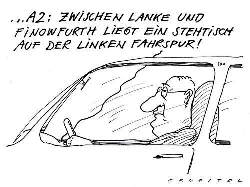 Cartoon: verkehrsfunk (medium) by Andreas Prüstel tagged autobahn,verkehrsfunk,warnung,autobahn,verkehrsfunk,warnung,verkehr,straßenverkehr,autos
