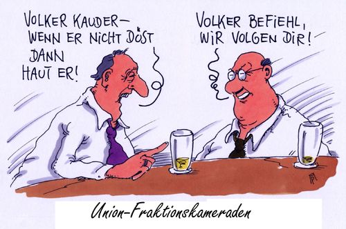 Cartoon: volker kauder (medium) by Andreas Prüstel tagged pruestel,andreas,karikatur,cartoon,abgeordnete,fraktionschef,kauder,volker,fraktionsdisziplin,abweichler,csu,cdu,fraktion,union,union,fraktion,cdu,csu,abweichler,fraktionsdisziplin,volker,kauder,fraktionschef,abgeordnete,cartoon,karikatur,andreas,pruestel