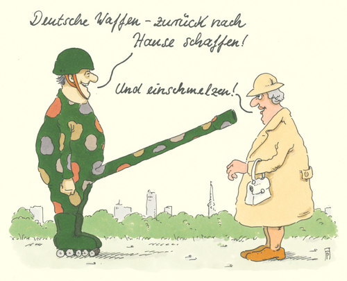 Cartoon: waffenexporte (medium) by Andreas Prüstel tagged deutschland,rüstungsindustrie,waffenexporte,einschmelzung,cartoon,karikatur,abdreas,pruestel,deutschland,rüstungsindustrie,waffenexporte,einschmelzung,cartoon,karikatur,abdreas,pruestel