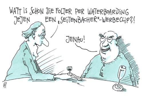 Cartoon: waterboarding (medium) by Andreas Prüstel tagged folter,waterboardung,seitenbacher,lebensmittel,werbung,radiowerbung,fernsehwerbung,schwaben,schwäbisch,pseudoschwäbisch,cartoon,karikatur,andreas,pruestel,folter,waterboardung,seitenbacher,lebensmittel,werbung,radiowerbung,fernsehwerbung,schwaben,schwäbisch,pseudoschwäbisch,cartoon,karikatur,andreas,pruestel