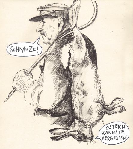 Cartoon: weidmanns dank (medium) by Andreas Prüstel tagged jagd,hase,ostern