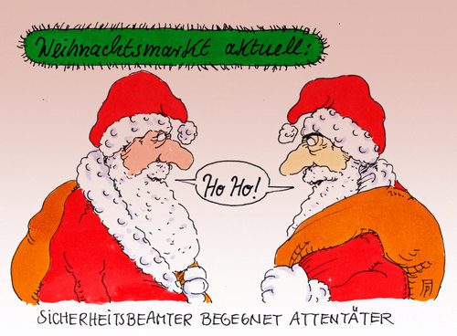 Cartoon: weihnachtsmarkt (medium) by Andreas Prüstel tagged terror,terrorgefahr,is,anschläge,attentäter,weihnachtsmänner,weihnachtsmärkte,sicherheitsbeamte,terrorangst,cartoon,karikatur,andreas,pruestel,terror,terrorgefahr,is,anschläge,attentäter,weihnachtsmänner,weihnachtsmärkte,sicherheitsbeamte,terrorangst,cartoon,karikatur,andreas,pruestel