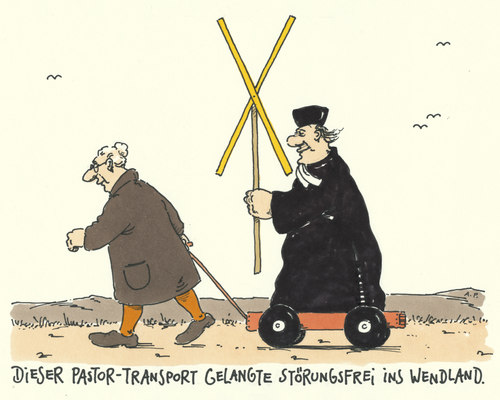 Cartoon: wendland (medium) by Andreas Prüstel tagged wendland,castortransporte,atommüllendlager,widerstand,pastor,wendland,pastor,widerstand,atomkraft