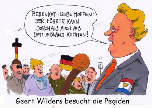 Cartoon: wilders pegida (medium) by Andreas Prüstel tagged pegida,geert,wilders,führer,ausländer,dresden,cartoon,karikatur,andreas,pruestel,pegida,geert,wilders,führer,ausländer,dresden,cartoon,karikatur,andreas,pruestel