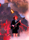 Cartoon: angus young (small) by Andreas Prüstel tagged acdc,angus,young,leadgitarist,songwriter,energie