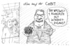 Cartoon: endlich! (small) by Andreas Prüstel tagged cebit,hannover,innovation,itbranche,klobürste