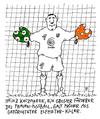 Cartoon: frauenfußball (small) by Andreas Prüstel tagged fußball,frauenfußball,torhüter,torwart,förderer,cartoon,karikatur,andreas,pruestel