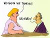 Cartoon: getränkewahl (small) by Andreas Prüstel tagged getränk,date,paar,weißwein,weichheit,cartoon,karikatur,andreas,pruestel