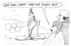 Cartoon: hochleistungssport (small) by Andreas Prüstel tagged olympia,doping,leistungssport,urinprobe,wintersport,skilanglauf