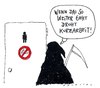 Cartoon: nachdenklich (small) by Andreas Prüstel tagged tod,wc,rauchverbot,kurzarbeit