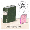 Cartoon: sittenverfall (small) by Andreas Prüstel tagged lesen,buch,kochbuch,tvkochshow,lafer,lichter,nitzsche