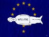 Cartoon: wallone (small) by Andreas Prüstel tagged eu,europa,ceta,handelsabkommen,wallonien,regionalparlament,belgien,wallone,kanada,cartoon,karikatur,andreas,pruestel