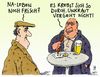 Cartoon: wurst und bier (small) by Andreas Prüstel tagged wurst,bier,krebserregnde,stoffe,glyphosat,unkrautvernichtung,unkraut,krebs,cartoon,karikatur,andreas,pruestel