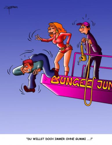 Cartoon: Bungee (medium) by Georg Zitzmann tagged bungeejumping,sports,fun